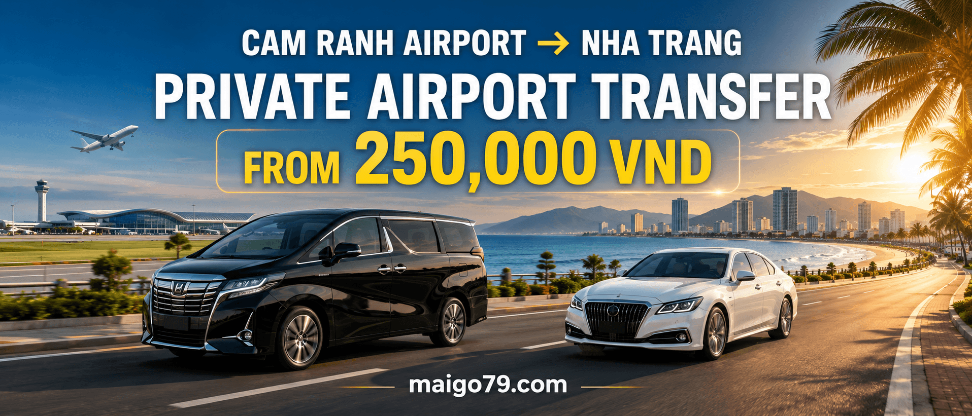 Xe sân bay Cam Ranh đi Nha Trang và resort: Xe riêng, taxi trọn gói