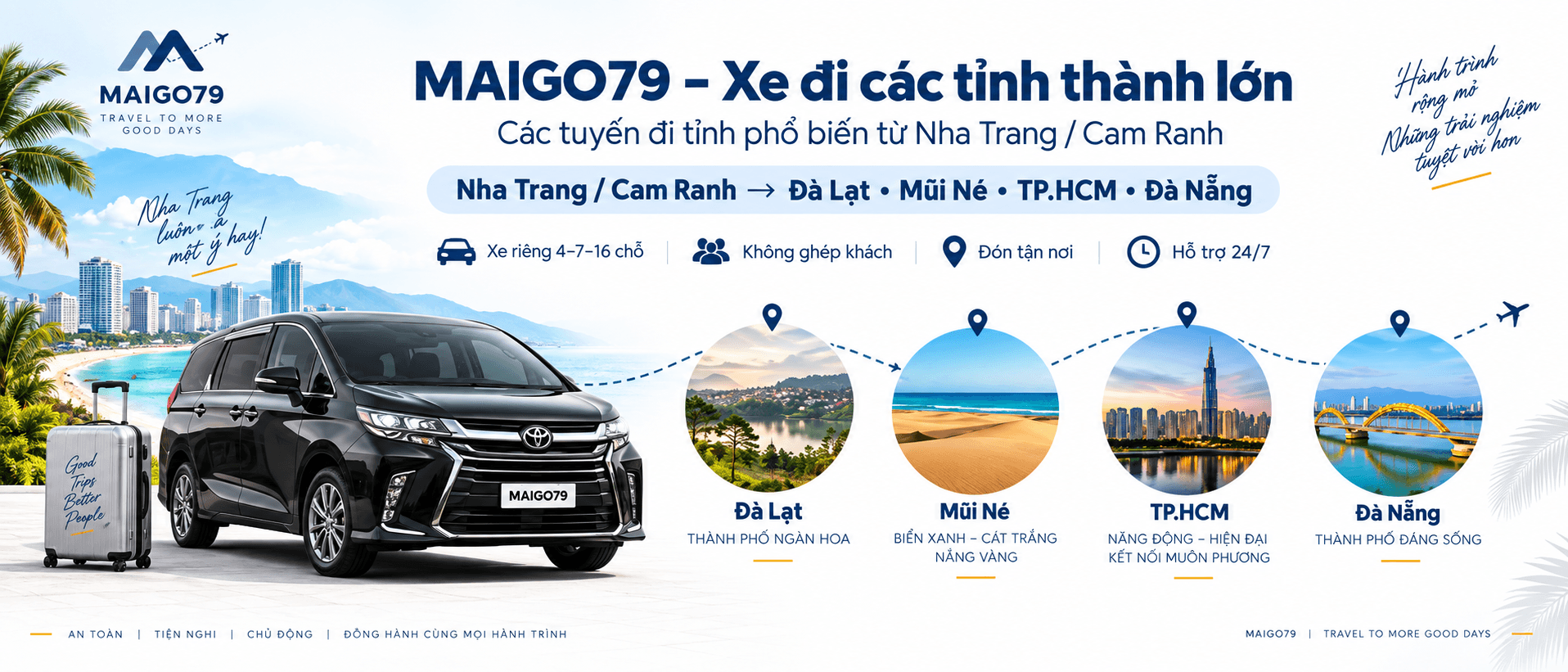 Hình ảnh bài viết: Nha Trang đi Đà Lạt, Mũi Né, Quy Nhơn, Đà Nẵng, TP.HCM, Vũng Tàu bằng gì?