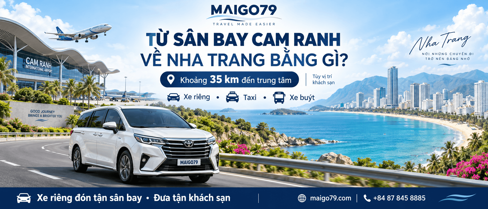 Hình ảnh bài viết: Sân bay Cam Ranh cách Nha Trang bao xa? Cách đi về trung tâm & giá xe
