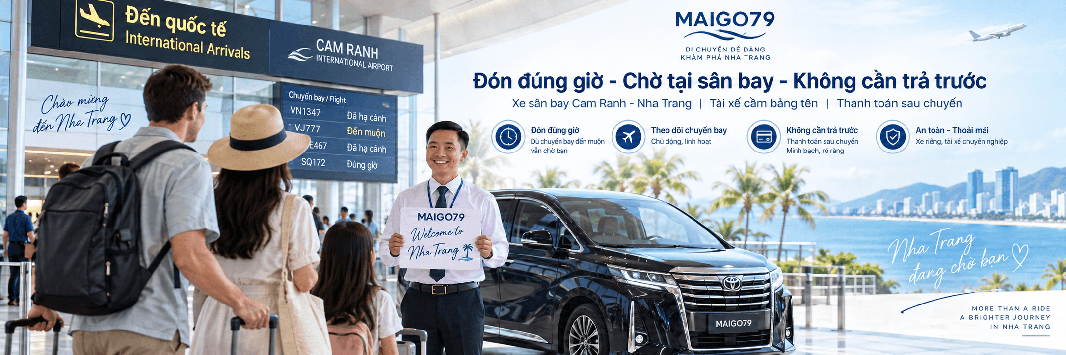 Hình ảnh bài viết: Đặt xe sân bay Cam Ranh có cần trả trước không? Tài xế có đợi khi chuyến bay trễ?